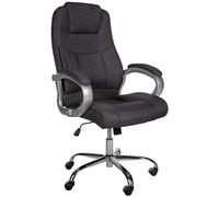 Chaise de bureau couleur gris foncé fabriquée en tissu polyester et en métal chromé Apoll CLP