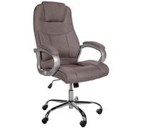 CLP Fauteuil de Bureau XL APOLL Hauteur Réglable Rembourré Revêtement en Tissu - Chaise de Bureau Ergonomique Pivotante - Mécanisme d'Inclinaiso, Couleur:Taupe