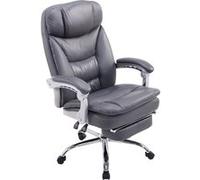 CLP Fauteuil de bureau XL Troy similicuir , Gris Gris G