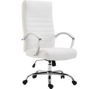 CLP Fauteuil de bureau Valais XL – Ergonomique, similicuir, réglable/pivotant, accoudoirs – Blanc