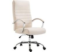 CLP Fauteuil de bureau XL Valais similicuir , Crème Crème G