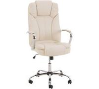 CLP Fauteuil de bureau XXL Xanthos en Similicuir avec une capacité de charge de 210 kg , Crème Crème G