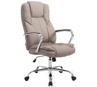 CLP Fauteuil De Chef XXL Xanthos en Tissu I Sičge De Bureau avec Dossier Haut Et Accoudoirs sur Pičtement en Métal Et 5 roulettes, Couleur:Taupe