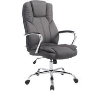 CLP Fauteuil De Chef XXL Xanthos en Tissu I Sičge De Bureau avec Dossier Haut Et Accoudoirs sur Pičtement en Métal Et 5 roulettes, Couleur:Gris foncé