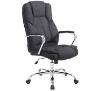 CLP Fauteuil De Chef XXL Xanthos en Tissu I Siège De Bureau avec Dossier Haut Et Accoudoirs sur Piètement en Métal Et 5 roulettes, Couleur:Noir