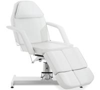 CLP Fauteuil De Massage Hydraulique Split V2 en Similicuir I Hauteur Réglable en Continue Accoudoirs Réglables Chaise Cosmétique Multifonction, Couleur:Blanc