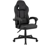 CLP Fauteuil Gaming Racing Ergonomique Collins avec Fonction Massage, Dossier inclinable en Similicuir, Coussins, supporte 150 kg Couleur:Noir