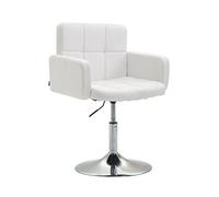 CLP Fauteuil Lounge Design Los Angeles Similicuir I Chaise Design Réglable en Hauteur et Pivotante I Chaise de Salle à Manger I Couleur:, Couleur:Blanc