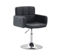 CLP Fauteuil lounge Los Angeles – Similicuir, réglable & pivotant, piètement tulipe chromé – Noir