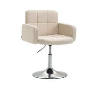 CLP Fauteuil Lounge Design Los Angeles Tissu I Chaise Design Réglable en Hauteur et Pivotante I Chaise de Salle à Manger I Couleur: Couleur crème