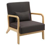CLP Fauteuil Relax Hibbing I Rembourré en Tissu I Structure en Bois d'Hévéa I Pour Le Salon et La Chambre à Coucher, Couleur: Marron