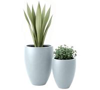CLP Grand bac à Plantes, Set de 2 pour l'extérieur et l'intérieur, Outdoor XXL bac à Fleurs Rond, résistant aux intempéries et au Gel, Couleur:Gris
