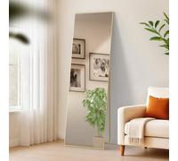CLP Grand Miroir Benicia, Miroir sur Pied et Miroir Mural en Un, Miroir intégral Cadre métallique en Plusieurs Tailles et Couleurs, Couleur:Or Brillant, Taille:160x50 cm