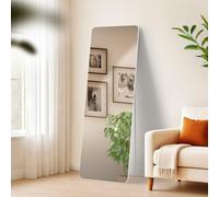 CLP Grand Miroir Gurnee, Miroir à Poser et Miroir Mural en Un, Miroir intégral Cadre métallique en Plusieurs Tailles et Couleurs, Couleur:Blanc Mat, Taille:150x50 cm