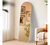 CLP Grand Miroir Moline, Miroir sur Pied et Miroir Mural en Un, Miroir intégral Cadre métallique en Plusieurs Tailles et Couleurs, Couleur:Blanc Mat, Taille:140x40 cm