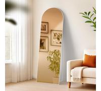 CLP Grand Miroir Moline, Miroir sur Pied et Miroir Mural en Un, Miroir intégral Cadre métallique en Plusieurs Tailles et Couleurs, Couleur:Blanc Mat, Taille:160x50 cm