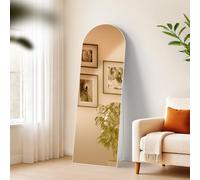 CLP Grand Miroir Moline, Miroir sur Pied et Miroir Mural en Un, Miroir intégral Cadre métallique en Plusieurs Tailles et Couleurs, Couleur:Blanc Mat, Taille:150x50 cm