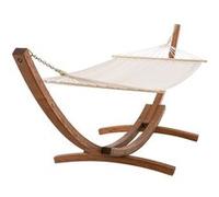 CLP Hamac sur Support Miramar avec Structure en Eucalyptus, Charge Max 150 kg, Ideal Jardin, terrasse, Balcon, Couleur:crčme