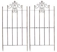 CLP Jeu de 2 grillages en Fer Paula de Style Rustique I Clôture pour Plantes grimpantes avec décorations élégantes, Couleur:Bronze