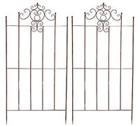 CLP Jeu de 2 grillages en Fer Paula de Style Rustique I Clôture pour Plantes grimpantes avec décorations élégantes | Couleur Marron Antique