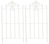CLP Jeu de 2 grillages en Fer Paula de Style Rustique I Clôture pour Plantes grimpantes avec décorations élégantes | Couleur crème Antique