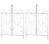CLP Jeu de 2 Treillis Mandevilla en Fer I Clôture de Style Rustique I Clôture pour Le Jardin, Couleur:Marron Antique