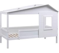 CLP Lit de bébé Tessa En pin avec toit et fenêtre,blanc