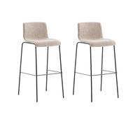 Tabourets de bar - CLP - Hoover - Assise Tissu - Métal - Crème