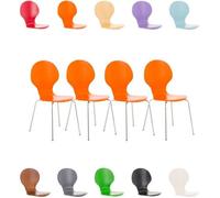 Lot de 4 chaises empilables en bois Diego , Orange
