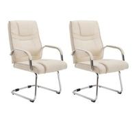 CLP Lot de 2 Chaises Cantilever Attila en tissu avec accoudoirs , Crème Crème G