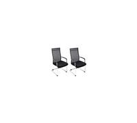 CLP Lot de 2 Chaises cantilever Brenda avec revétement en maille et Pied luge en métal , Noir