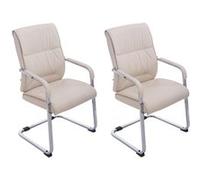 CLP Lot de 2 Chaises Cantilever XXL Anu n Similicuir avec accoudoirs , Crème Crème G