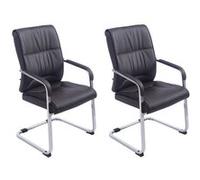Chaise Clp Trading CLP Lot de 2 Chaises Cantilever XXL Anubis en Similicuir avec accoudoirs , Marron