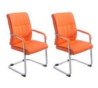 CLP Lot de 2 Chaises Cantilever XXL Anubis en Similicuir avec accoudoirs , Orange Orange G