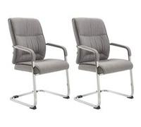 CLP Lot de 2 Chaises Cantilever XXL Anubis en Tissu avec accoudoirs , Gris Gris G