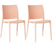 CLP Lot de 2 chaises de Jardin Meton avec Dossier, empilables, resistantes aux intemperies, resistantes aux UV Couleur:Pêche