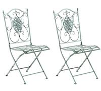 CLP Lot De 2 Chaises De Jardin Pliables Sibell I Chaise D'Extérieur en Fer Style Antique, Couleur:Vert Antique