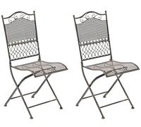 CLP Lot de 2 chaises de Jardin Pliantes Kiran, en Fer forgé Style Art Nouveau, romantiques pour terrasse, Balcon, Jardin, Couleur:Bronze
