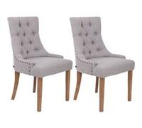 CLP Lot de 2 chaises de salle à manger Aberdeen en tissu , Gris/Antique clair gris G