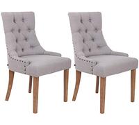 CLP Lot de 2 chaises de salle à manger Aberdeen en tissu , Gris/Antique clair Gris