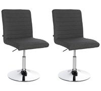 CLP Lot De 2 Chaises De Salle À Manger Elvas en Tissu I Réglable en Hauteur Et Rotative À 360 Degrés, avec Protections De Sol, Couleur:Gris foncé