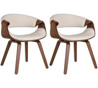 CLP Lot de 2 chaises de Salle à Manger Foley en Similicuir ou en Tissu I Chaise de Cuisine avec accoudoirs et piètement en Bois, Couleur:, Matériel:Similicuir