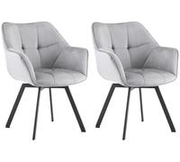 CLP Lot de 2 chaises de Salle à Manger Jordi en Velours | Fauteuil pivotant pour Le Salon et la Salle à Manger |, Couleur:Gris foncé