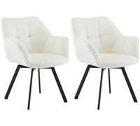 CLP Lot de 2 chaises de Salle à Manger Jordi en Velours | Fauteuil pivotant pour Le Salon et la Salle à Manger |, Couleur:crème