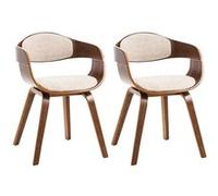 CLP 2 chaises ergonomiques Kingston, dossier enveloppant, bois, charge max 150 kg, noyer/crème