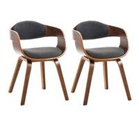 CLP Lot de 2 chaises de salle à manger Kingston en Tissu , Noyer / Gris foncé/Noyer Gris foncé G