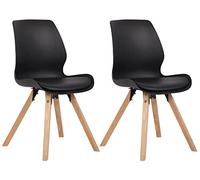 CLP Lot de 2 chaises de salle à manger Luna , Noir /Plastique