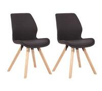 CLP Lot de 2 chaises de salle à manger Luna , Noir /Tissu Noir G