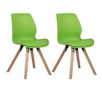 CLP Lot de 2 chaises de salle à manger Luna , Vert/Plastique vert G