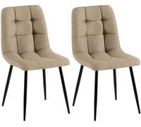 CLP Lot de 2 chaises de Salle à Manger Tilde I Chaises de Cuisine rembourrées avec Housse surpiquée I avec Structure métallique Couleur:Taupe;Matériel:Tissu